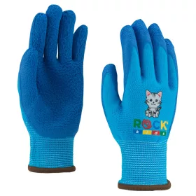   Rock Safety Kid gyermek szerelőkesztyű cicás kék 3-as méret