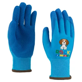   Rock Safety Kid gyermek szerelőkesztyű kutyás kék 3-as méret