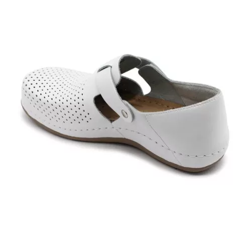 Leon Comfort 959 női bőr kényelmi cipő fehér színben